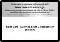 Code Card - Evolving Skies 3 Pack Blister [Eiscue]