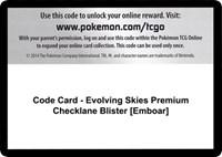 Code Card - Evolving Skies Premium Checklane Blister [Emboar]