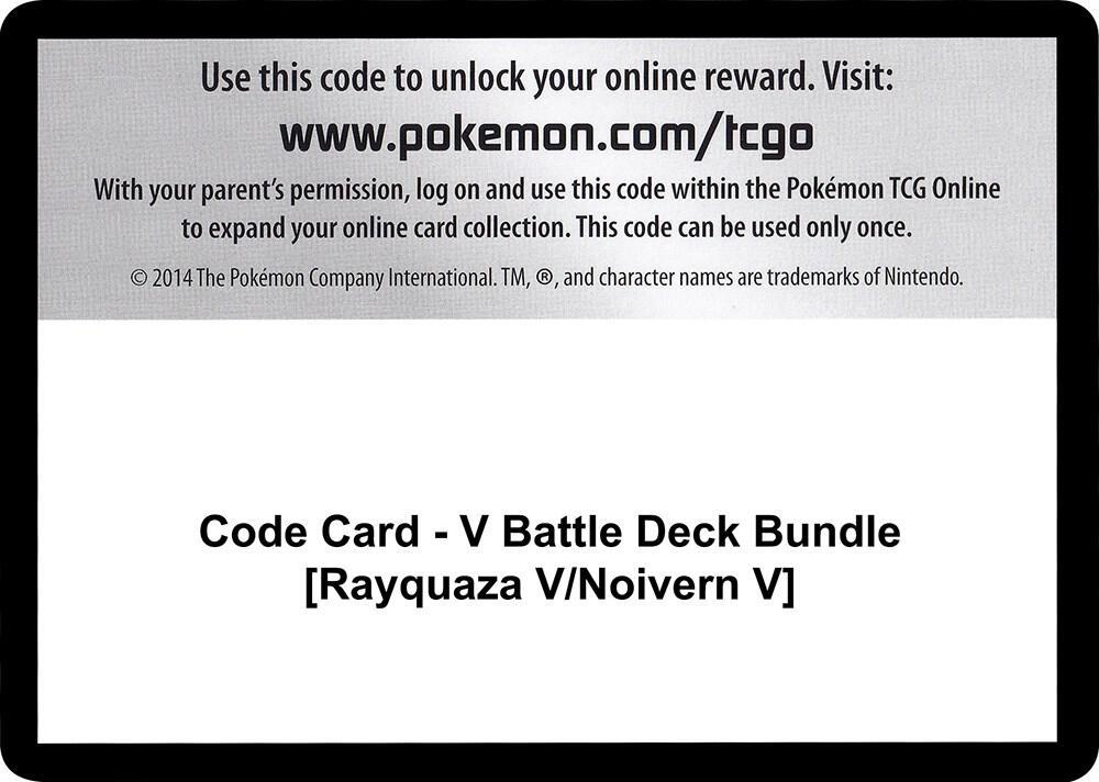 Code Card - V Battle Deck Bundle [Rayquaza V/Noivern V]