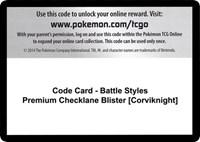 Code Card - Battle Styles Premium Checklane Blister [Corviknight]