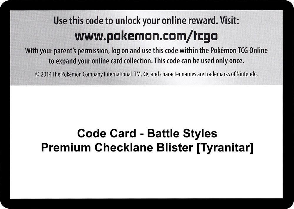 Code Card - Battle Styles Premium Checklane Blister [Tyranitar]