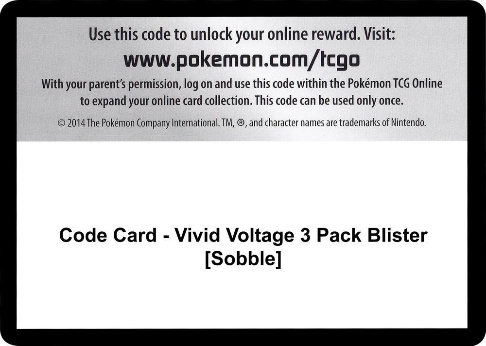 Code Card - Vivid Voltage 3 Pack Blister [Sobble]