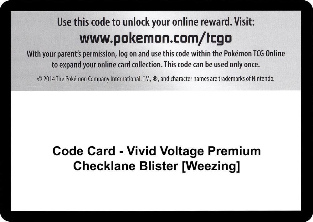 Code Card - Vivid Voltage Premium Checklane Blister [Weezing]