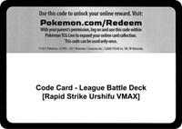 Code Card - League Battle Deck [Rapid Strike Urshifu VMAX]