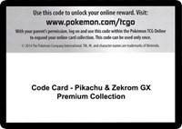 Code Card - Pikachu & Zekrom GX Premium Collection
