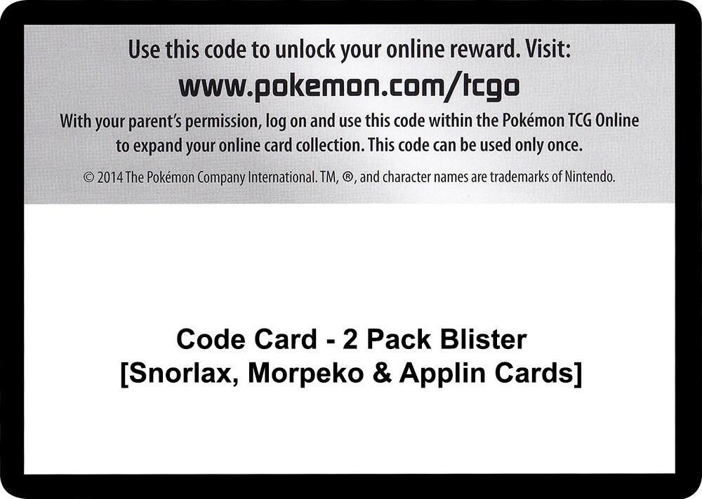 Code Card - 2 Pack Blister [Snorlax, Morpeko & Applin Cards]