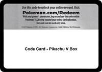 Code Card - Pikachu V Box