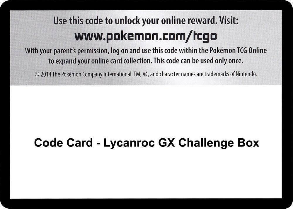 Code Card - Lycanroc GX Challenge Box