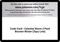Code Card - Celestial Storm 3 Pack Booster Blister [Tapu Lele]