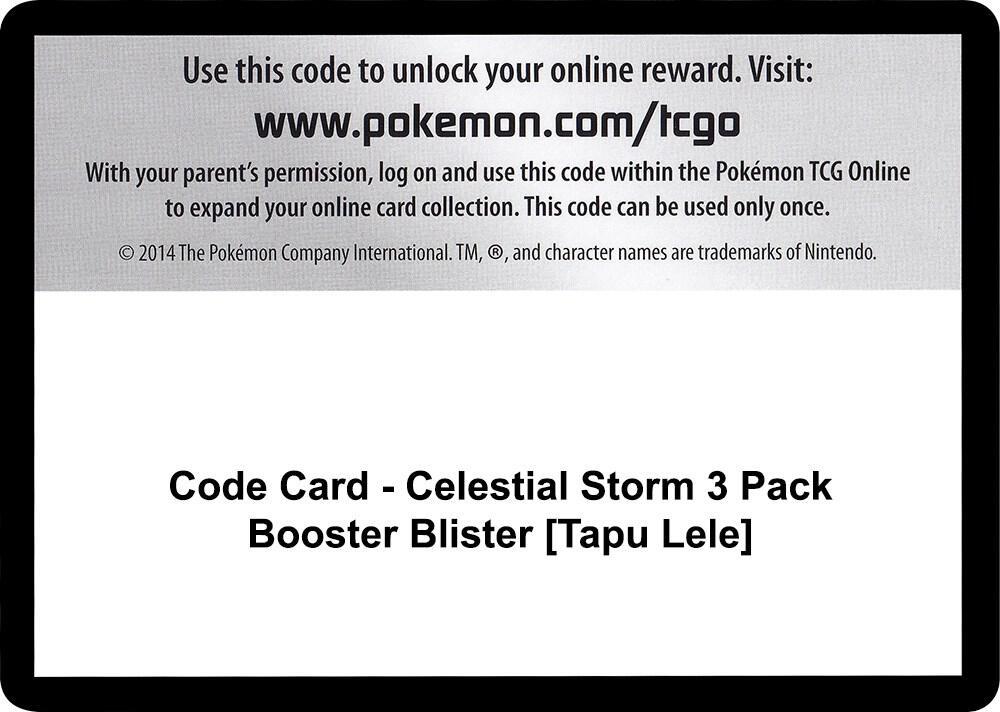Code Card - Celestial Storm 3 Pack Booster Blister [Tapu Lele]