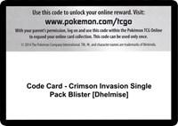 Code Card - Crimson Invasion Single Pack Blister [Dhelmise]