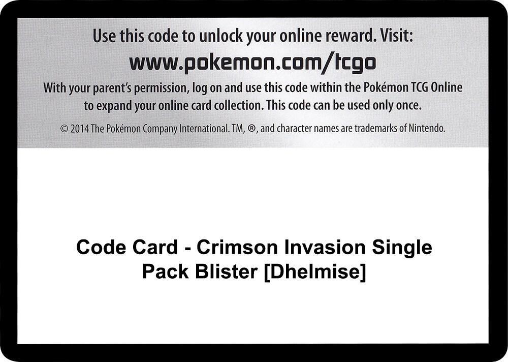 Code Card - Crimson Invasion Single Pack Blister [Dhelmise]