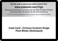 Code Card - Crimson Invasion Single Pack Blister [Golisopod]