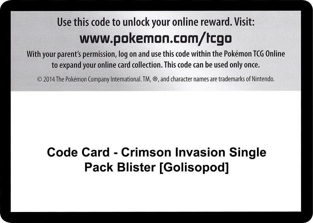 Code Card - Crimson Invasion Single Pack Blister [Golisopod]