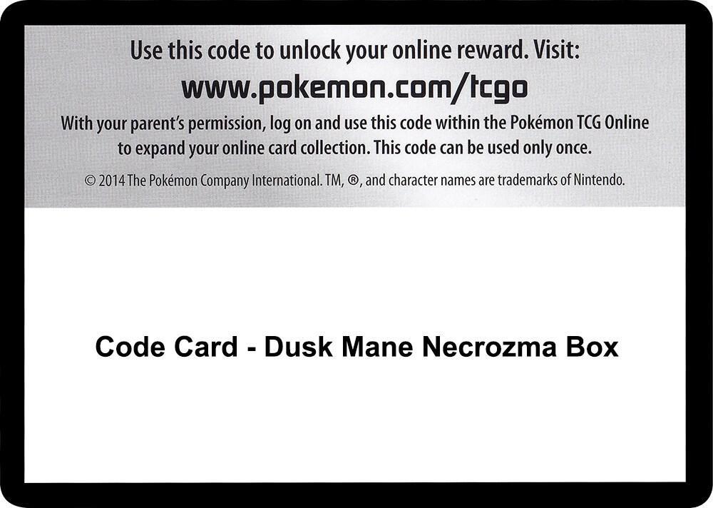 Code Card - Dusk Mane Necrozma Box