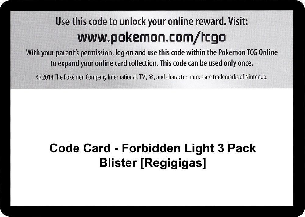 Code Card - Forbidden Light 3 Pack Blister [Regigigas]