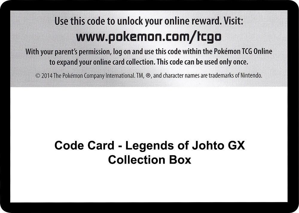 Code Card - Legends of Johto GX Collection Box