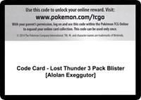 Code Card - Lost Thunder 3 Pack Blister [Alolan Exeggutor]