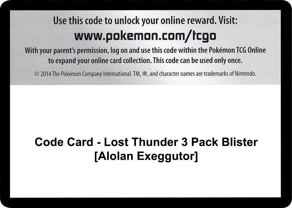 Code Card - Lost Thunder 3 Pack Blister [Alolan Exeggutor]