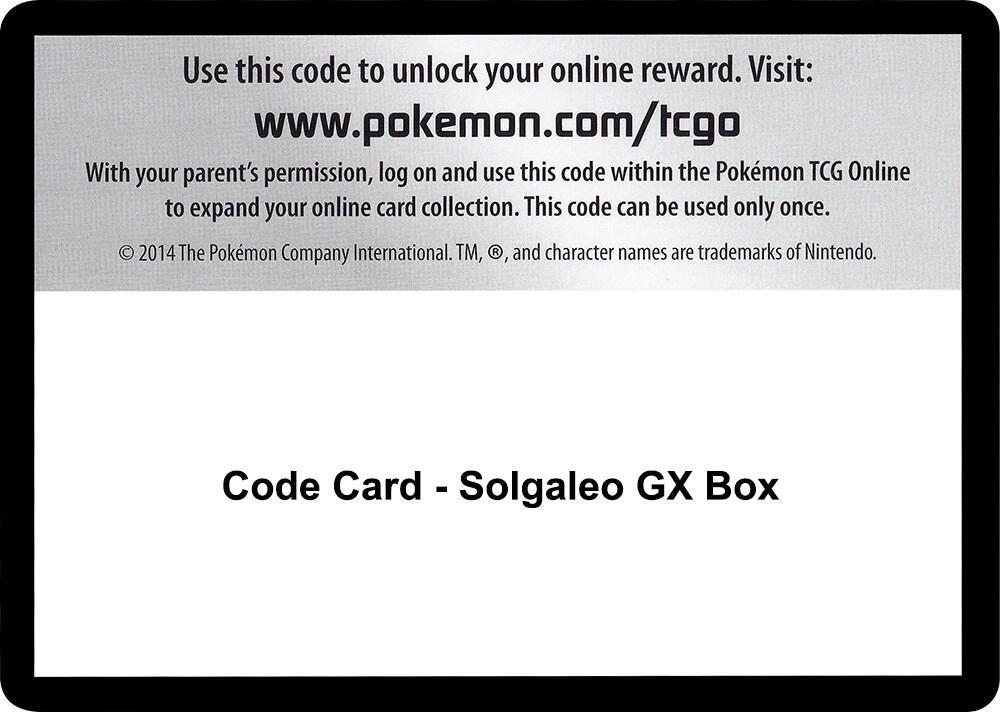Code Card - Solgaleo GX Box
