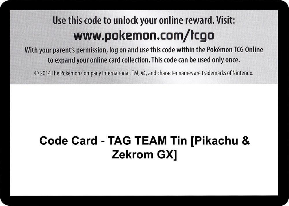 Code Card - TAG TEAM Tin [Pikachu & Zekrom GX]