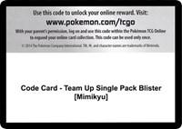 Code Card - Team Up Single Pack Blister [Mimikyu]