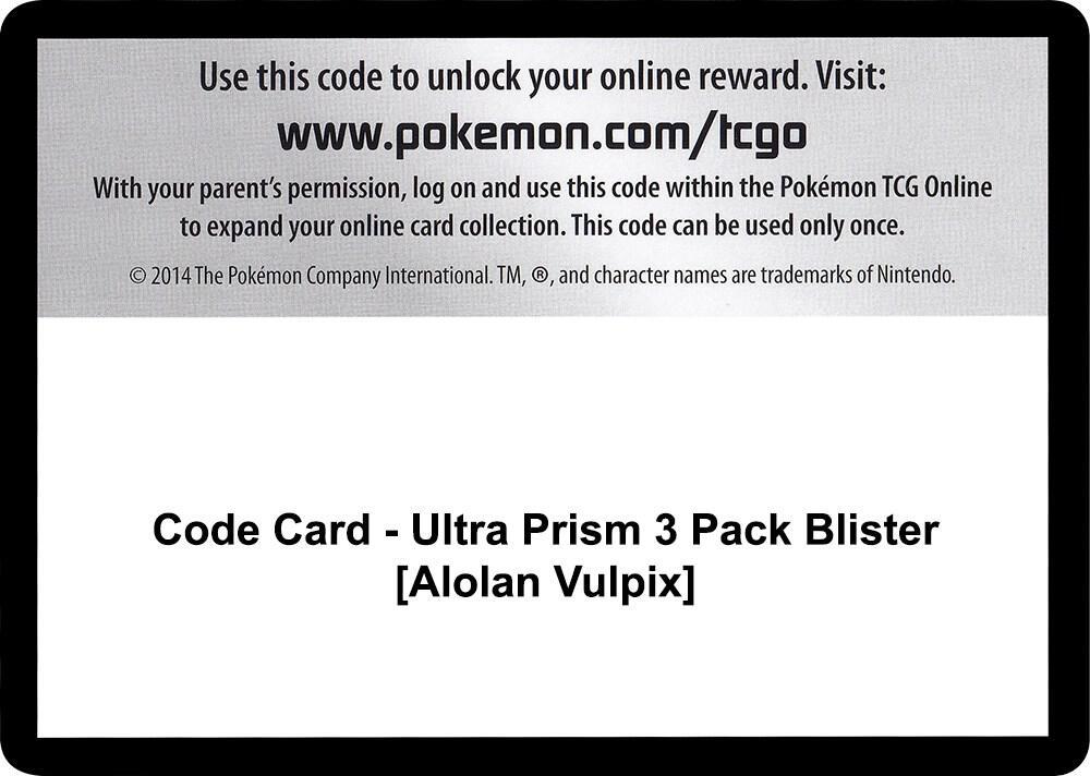 Code Card - Ultra Prism 3 Pack Blister [Alolan Vulpix]