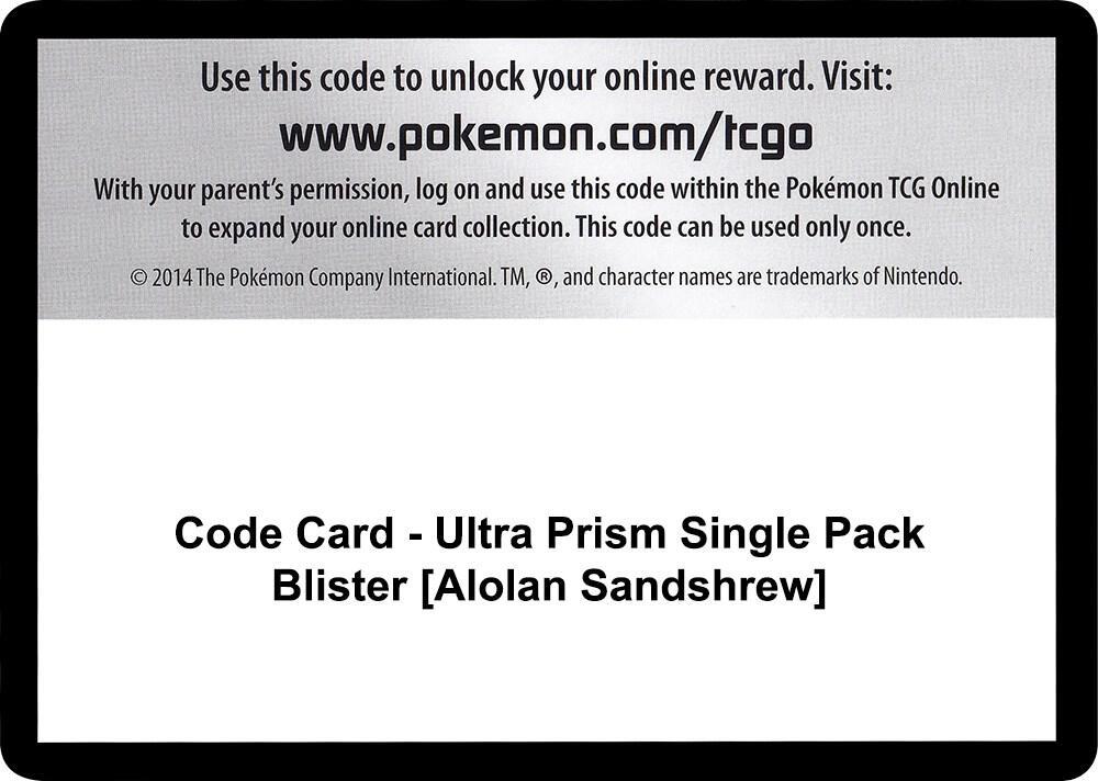 Code Card - Ultra Prism Single Pack Blister [Alolan Sandshrew]