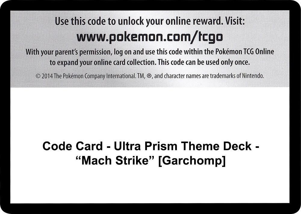 Code Card - Ultra Prism Theme Deck - "Mach Strike" [Garchomp]