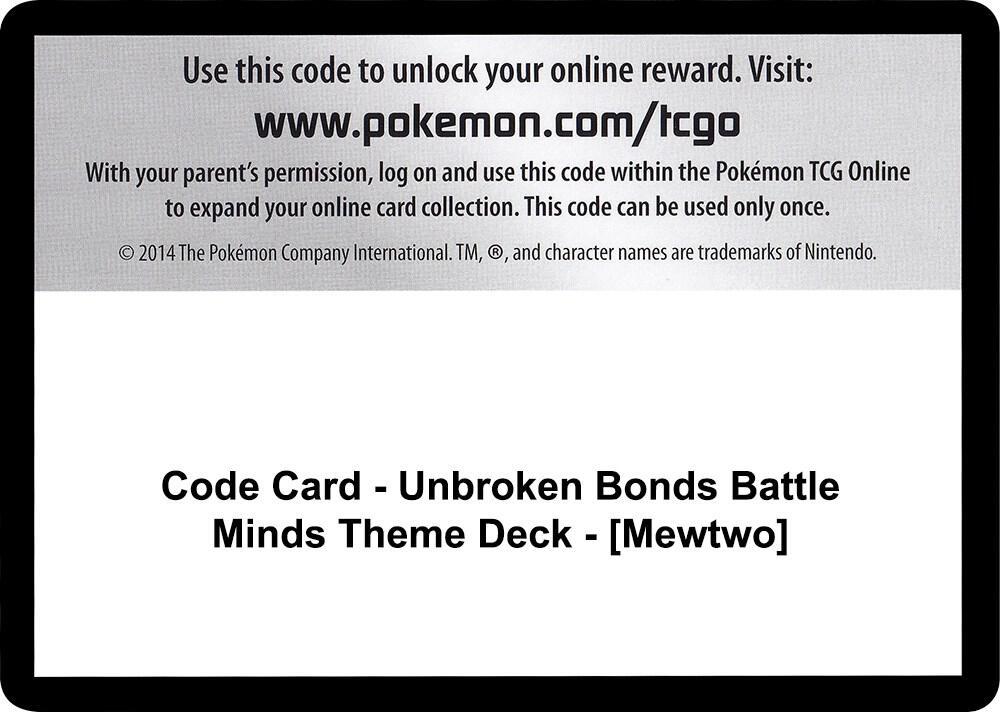 Code Card - Unbroken Bonds Battle Minds Theme Deck - [Mewtwo]