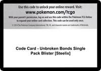 Code Card - Unbroken Bonds Single Pack Blister [Steelix]