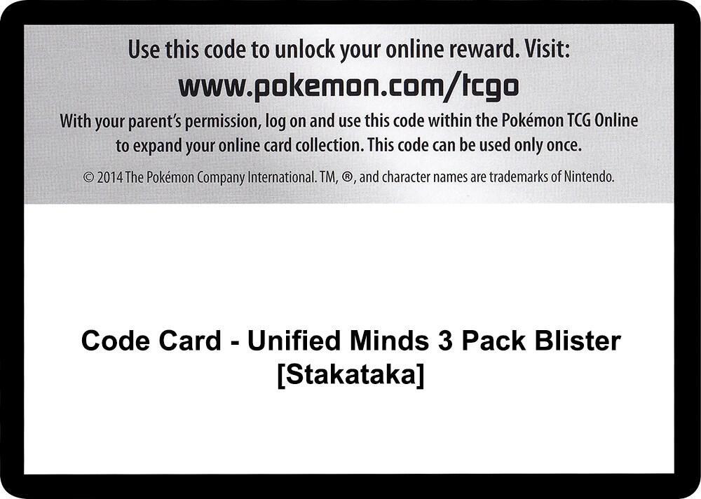 Code Card - Unified Minds 3 Pack Blister [Stakataka]
