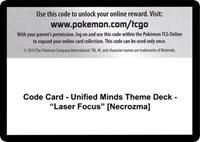 Code Card - Unified Minds Theme Deck - "Laser Focus" [Necrozma]