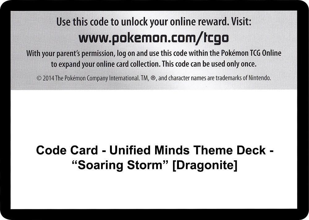 Code Card - Unified Minds Theme Deck - "Soaring Storm" [Dragonite]
