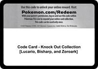 Code Card - Knock Out Collection [Lucario, Bisharp, and Zoroark]