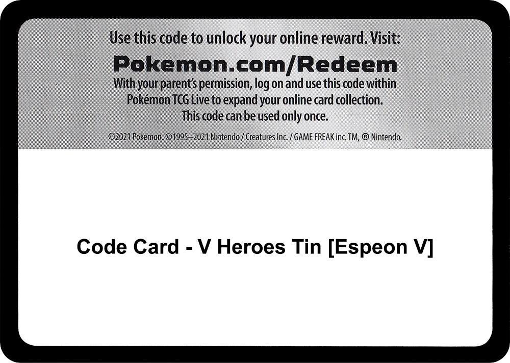Code Card - V Heroes Tin [Espeon V]