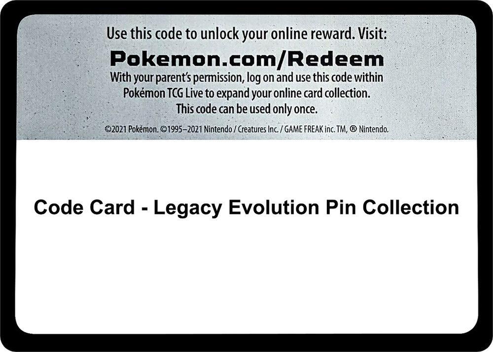 Code Card - Legacy Evolution Pin Collection