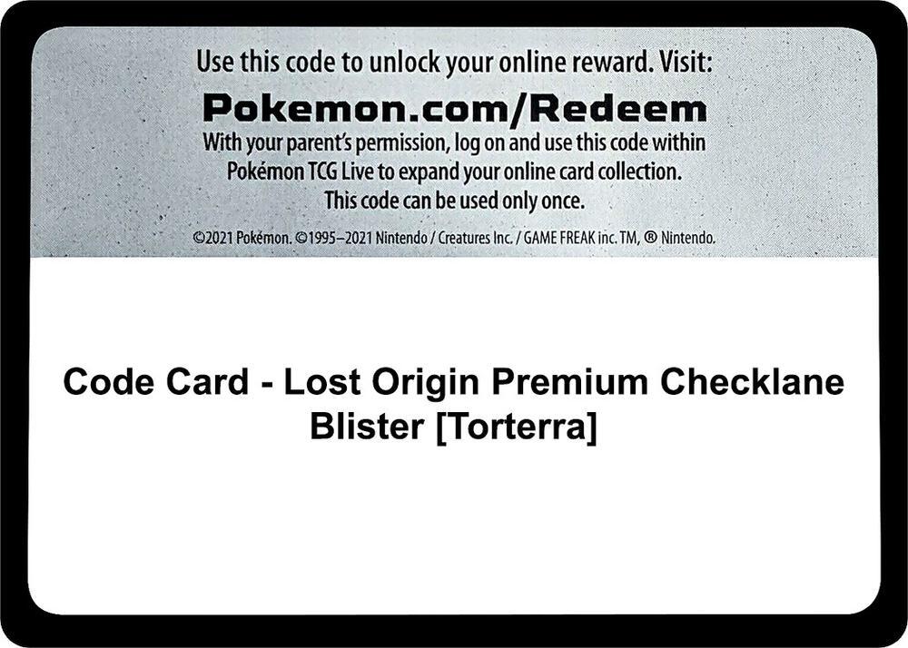 Code Card - Lost Origin Premium Checklane Blister [Torterra]