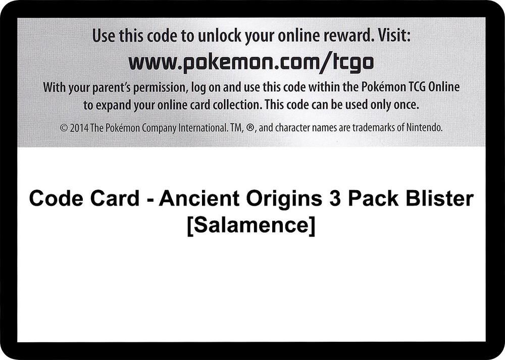 Code Card - Ancient Origins 3 Pack Blister [Salamence]