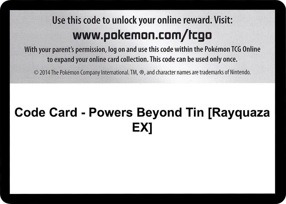 Code Card - Powers Beyond Tin [Rayquaza EX]