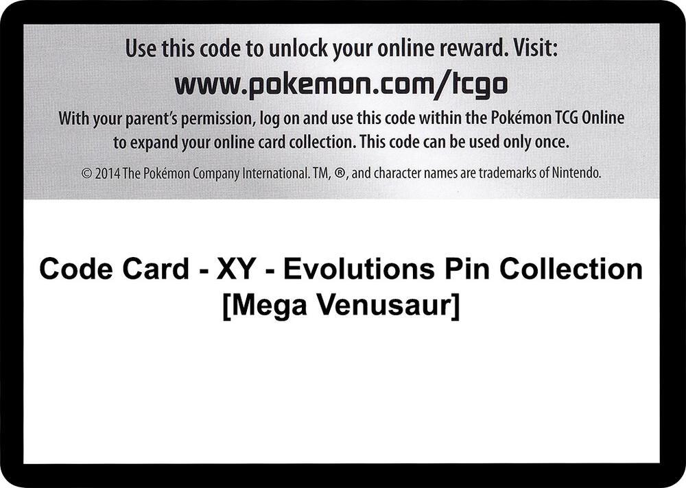 Code Card - XY - Evolutions Pin Collection [Mega Venusaur]