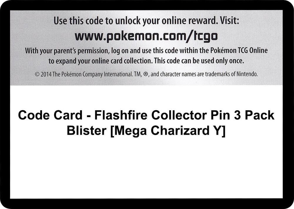 Code Card - Flashfire Collector Pin 3 Pack Blister [Mega Charizard Y]