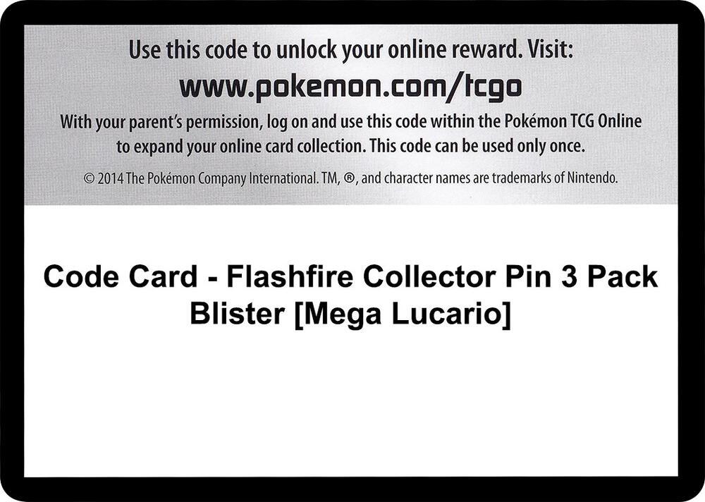 Code Card - Flashfire Collector Pin 3 Pack Blister [Mega Lucario]