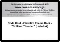 Code Card - Flashfire Theme Deck - "Brilliant Thunder" [Heliolisk]