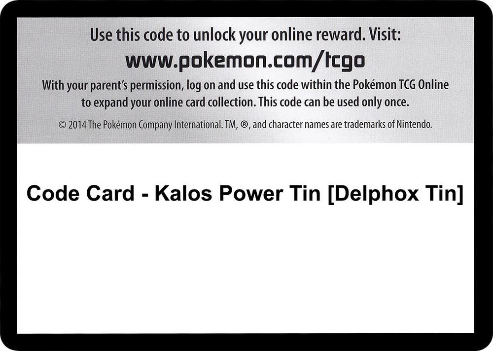 Code Card - Kalos Power Tin [Delphox Tin]