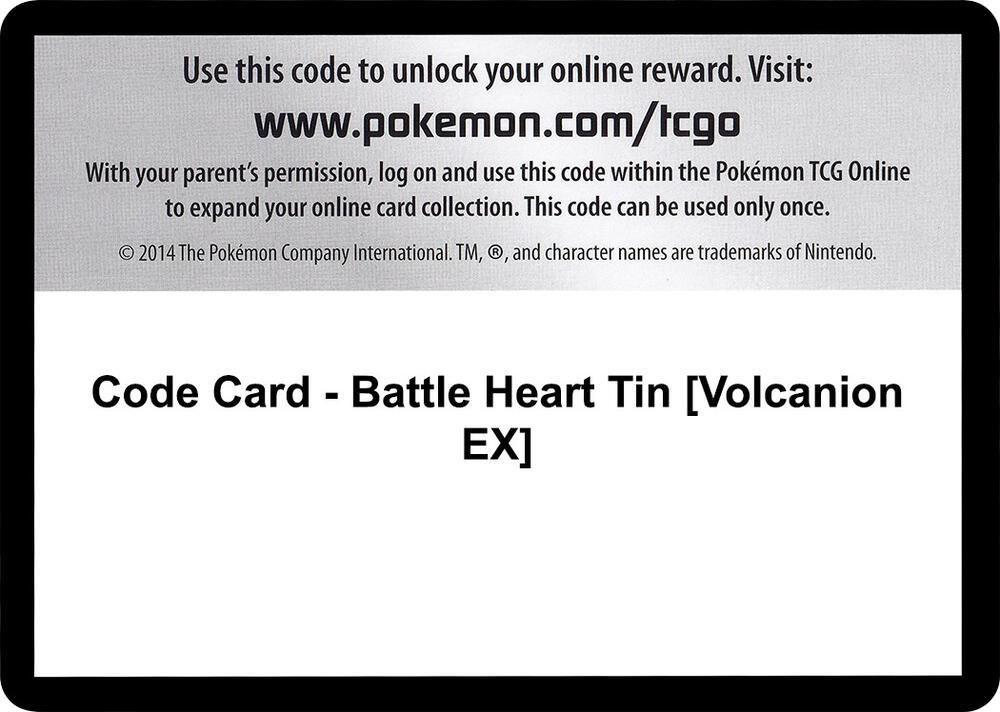 Code Card - Battle Heart Tin [Volcanion EX]