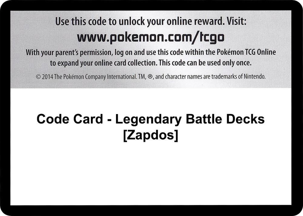 Code Card - Legendary Battle Decks [Zapdos]