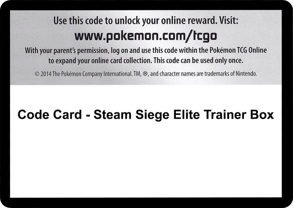 Code Card - Steam Siege Elite Trainer Box