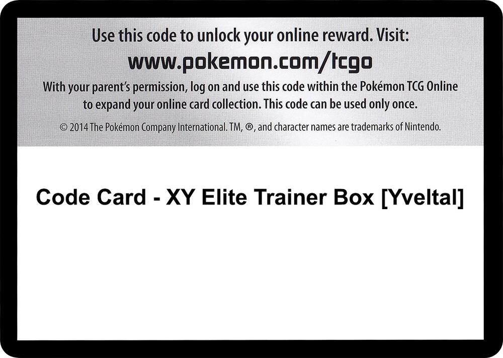 Code Card - XY Elite Trainer Box [Yveltal]