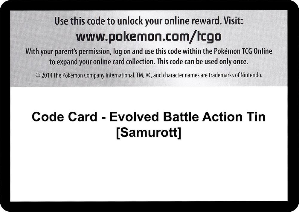 Code Card - Evolved Battle Action Tin [Samurott]